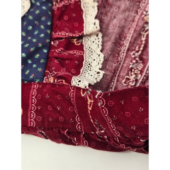 THE TAILOR MAID WHIDBEY ISLAND HANDMADE MAROON DITZY FLORAL APRON KITCHEN OS - Picture 11 of 11